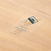 Funny 80s Muziek Retro Cassettebandje 40e Verjaard Acryl Uitnodigingen (Laagn)