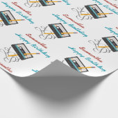 Funny 80s Muziek Retro Cassettebandje Verjaardagsn Cadeaupapier (Hoek)