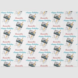 Funny 80s Muziek Retro Cassettebandje Verjaardagsn Tissuepapier