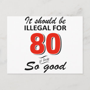 Funny 80ste jarige design briefkaart