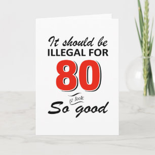 Funny 80ste jarige design kaart