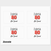 Funny 80ste jarige design rechthoekige sticker (Vel)