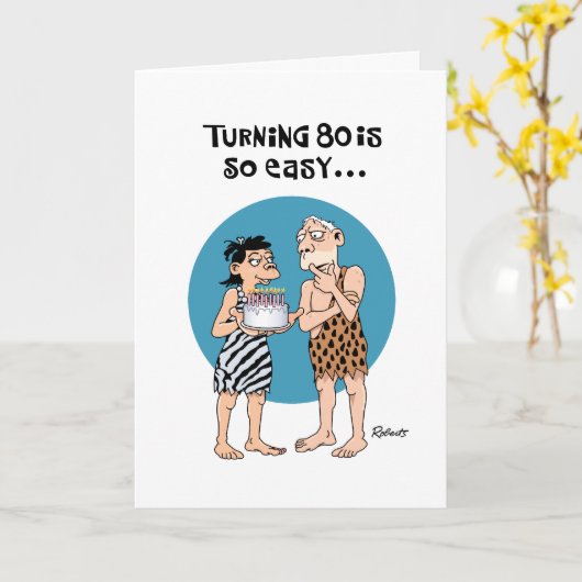 Funny 80th Birthday Card Kaart (Gele Bloem)