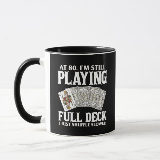 Funny 80th Birthday Card Player Mug  (Gauche)