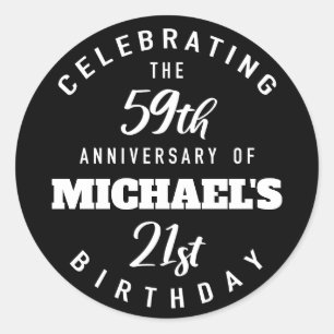 Funny 80th Birthday, gepersonaliseerd Ronde Sticker