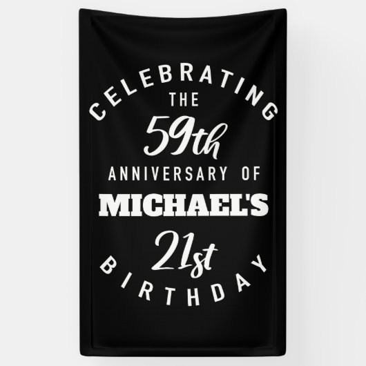 Funny 80th Birthday, gepersonaliseerd Spandoek (Verticaal)