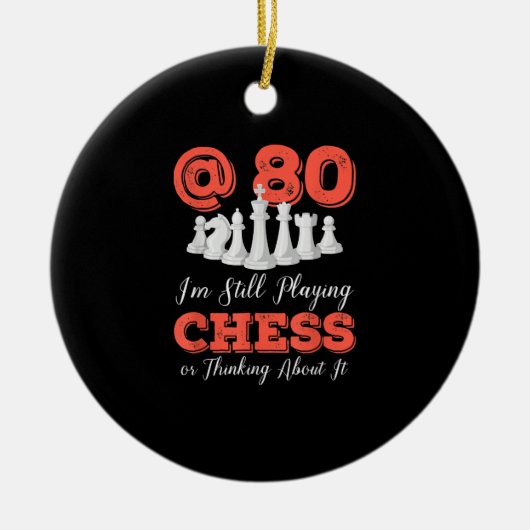 Funny 80th Birthday Gift - 80-jarige Chess Queen Keramisch Ornament (Voorkant)