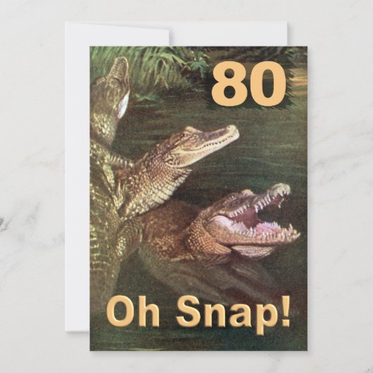 Funny 80th Birthday Party Invitations Kaart (Voorkant)