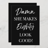 Funny 80th Birthday Party Kaart (Voorkant / Achterkant)