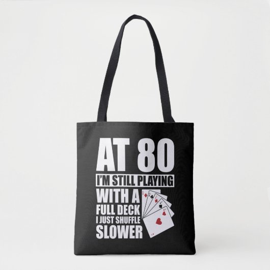 Funny 80th Birthday Poker Player 80 Year Old Draagtas (Voorkant)