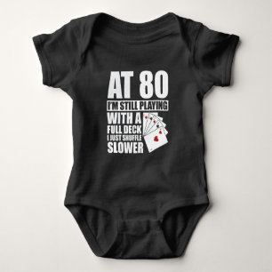 Funny 80th Birthday Poker Player 80 Year Old Romper
