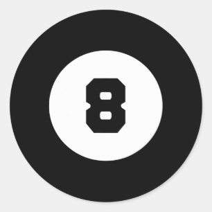Funny 8 Ball Magic Eight Ball Billiards Pool Black Ronde Sticker