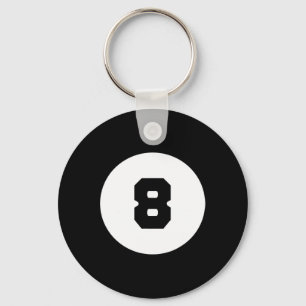 Funny 8 Ball Magic Eight Ball Billiards Pool Black Sleutelhanger