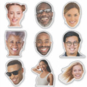 Funny 9 Photo Coworkers Custom Cut Vinyl Sticker (Voorkant)