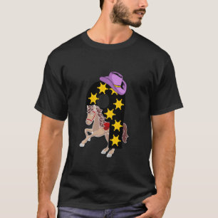 Funny 9th Birthday 9 Years Old Horse Cowgirl Girl T-shirt