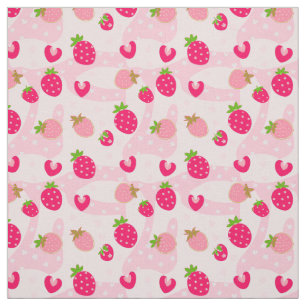 Funny aardbeien en zwammen in roze, stof