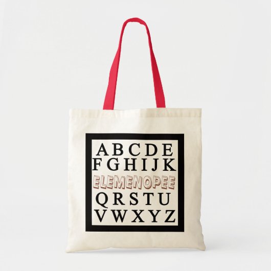 Funny ABCD elemenopee brown Tote Bag (Voorkant)