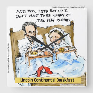 Funny Abe Lincoln W/Mary Todd Wall Clock Vierkante Klok