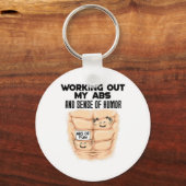 Funny Abs Exercise Muscle Building Bodybuilding  Sleutelhanger (Voorkant)