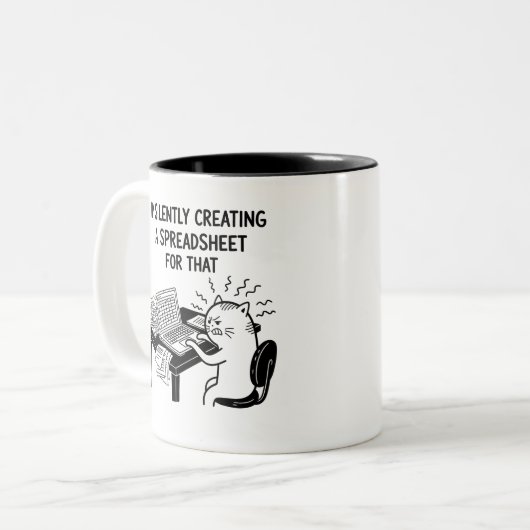 Funny Accountant Cat Stressed Meme Mug (Devant gauche)