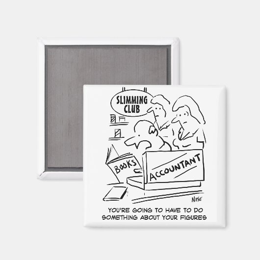 Funny Accountant Checkming Slimming Club Figures Magneet (Voorkant / Achterkant)
