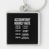 Funny Accountant Hourly Rate Accounting CPA Humor Sleutelhanger (Voorkant)