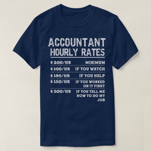 Funny Accountant, nooit verkeerd T-shirt (Design voorkant)