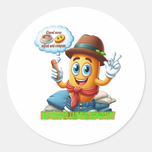 Funny Accountant Ronde Sticker (Voorkant)