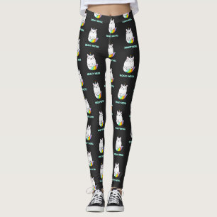 Funny-achtige eenhoorn-regenboogkat leggings
