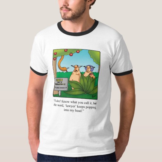 Funny Adam & Eve Humor Tee Shirt (Voorkant)