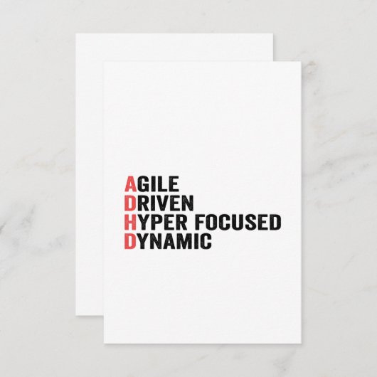 Funny Adhd Agile Driven Hyper Focused Dynamic Gift Bedankkaart (Voorkant / Achterkant)