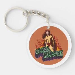 Funny ADHD Crisis Heroine Chaos Energy Retro Comic Sleutelhanger