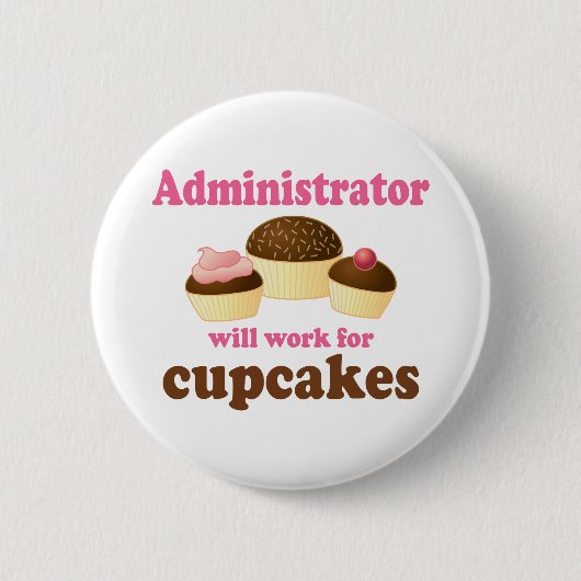 Funny Administrator Ronde Button 5,7 Cm (Voorkant)
