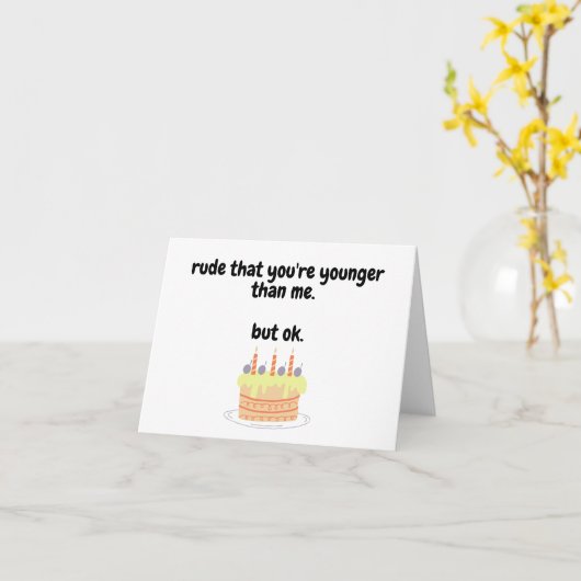 Funny Adult Birthday-kaart Kaart (Gele Bloem)