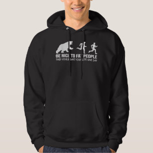 Funny Adult Humor Runner Fat People with Beer Funn Hoodie