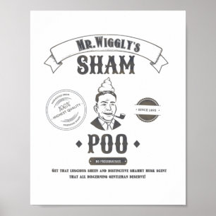 Funny  Advert - Mr Wiggly's Shampoo Poster