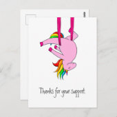 Funny Aerial Silks Unicorn Dank u Briefkaart (Voorkant / Achterkant)