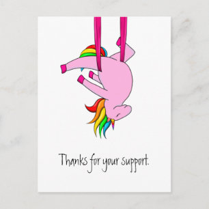 Funny Aerial Silks Unicorn Dank u Briefkaart