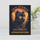 Funny Affenpinscher Dog Parent Personalized Aankondiging (Staand voorkant)