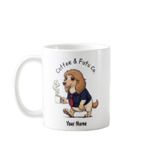 Funny  Afghan Hound Dog Business Suit Coffee 