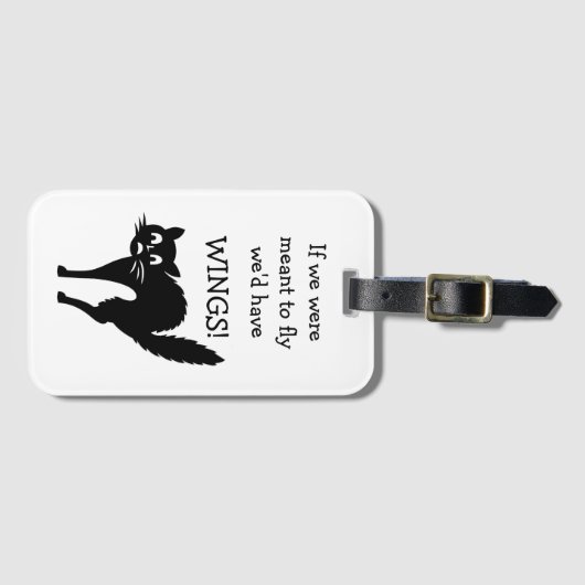 Funny Afraid van het vliegen Bagagelabel (Voorkant (horizontaal))