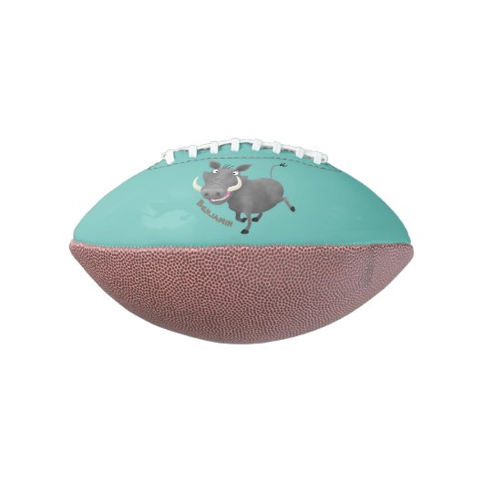 Funny african warthog pig cartoon american football (Gedraaid 90)