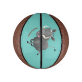 Funny african warthog pig cartoon basketbal (Verticaal)