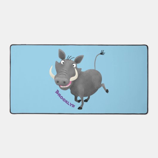 Funny african warthog pig cartoon bureaumat (Voorkant)