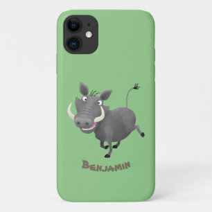 Funny african warthog pig cartoon iPhone 11 hoesje