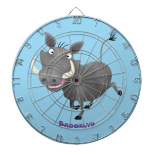 Funny african warthog pig cartoon dartbord