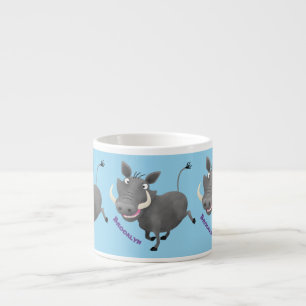 Funny african warthog pig cartoon espresso kop