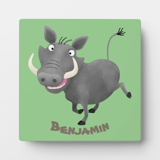 Funny african warthog pig cartoon fotoplaat (Voorkant)