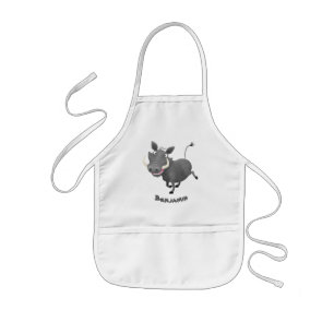 Funny african warthog pig cartoon kinder schort