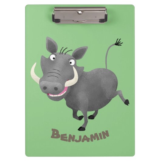 Funny african warthog pig cartoon klembord (Voorkant)
